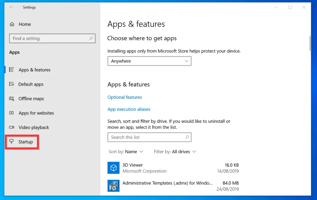 How to Make a Program Run on Startup on Windows 10 from App Startup