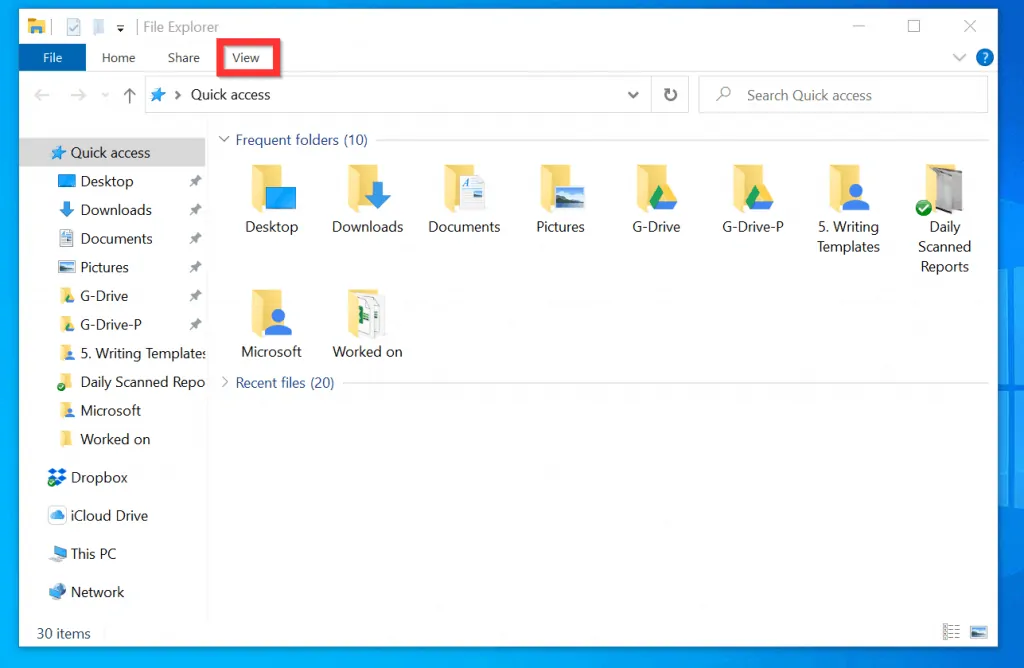 How to Show File Extensions in Windows 10 from File Explorer 