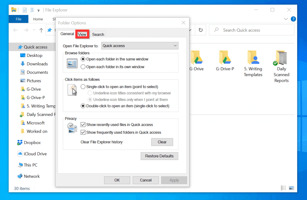 Step 1 to Change file Type in Windows 10: Show File Extension