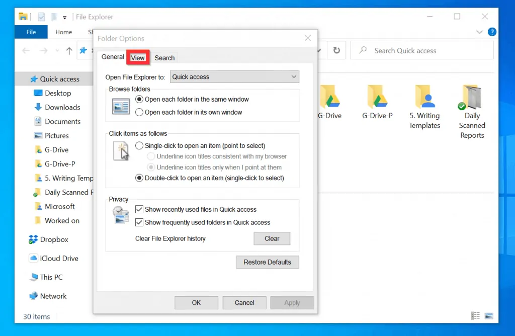 Step 1 to Change file Type in Windows 10: Show File Extension