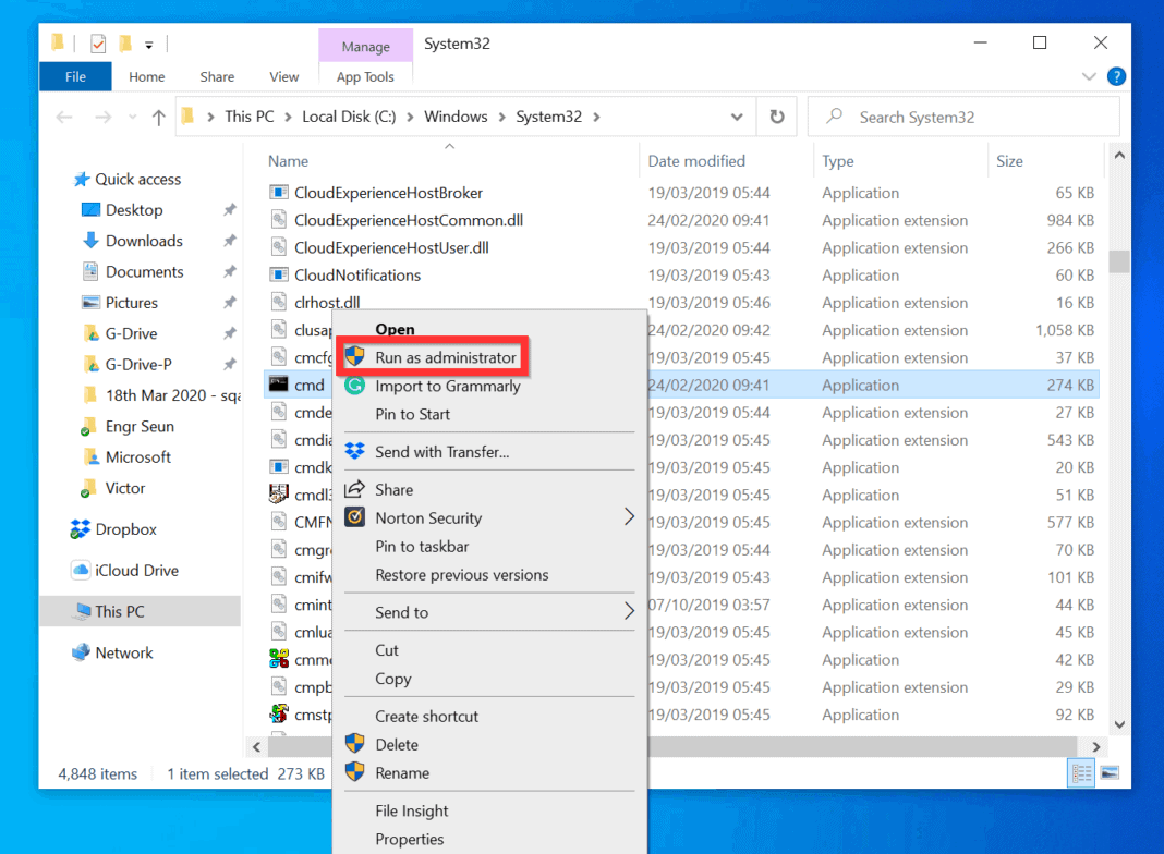 how to run admin command prompt windows 10