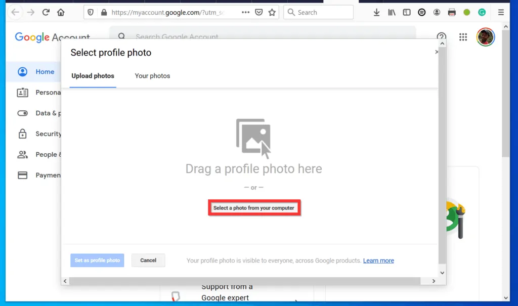 How to Change Google Picture from a PC