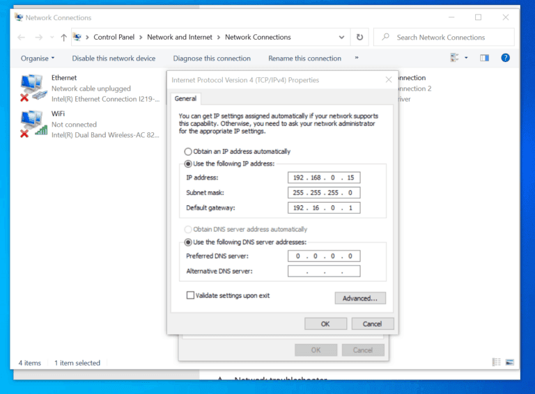 how to change ip address pc