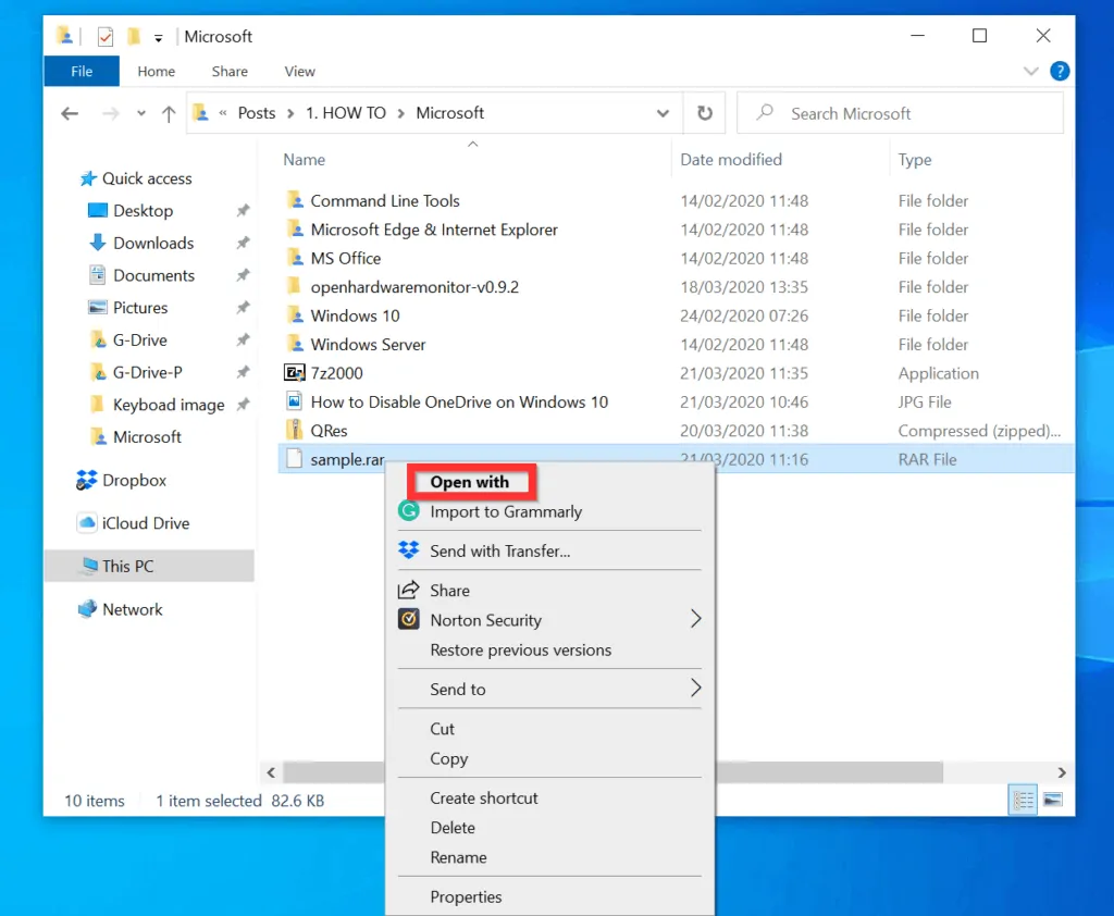How to Open RAR Files on Windows 10 with 7-Zip