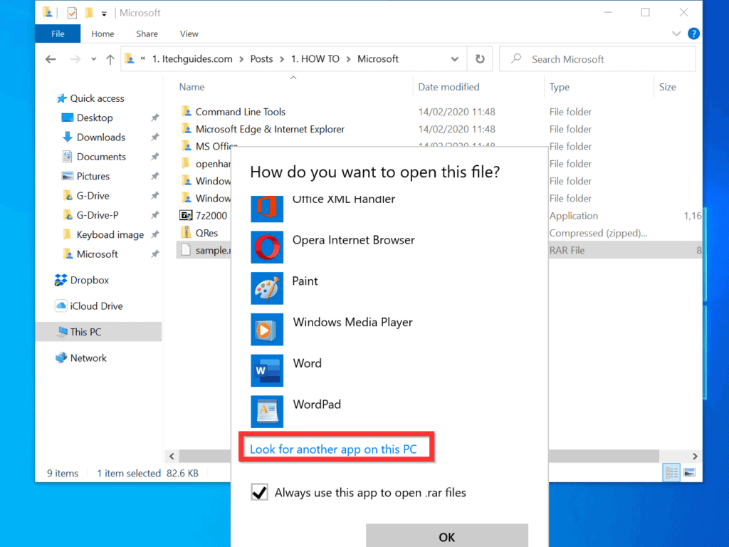 opening rar files windows 10