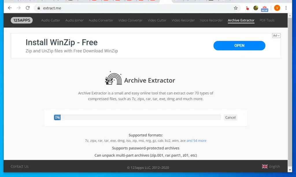 How to Open RAR Files on Windows 10 Online (Extract.Me)