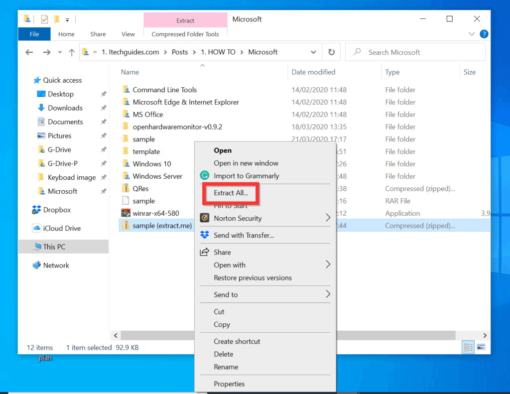 open rar file in windows