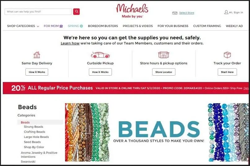 Best Place to Buy Beads Online: Michaels.com