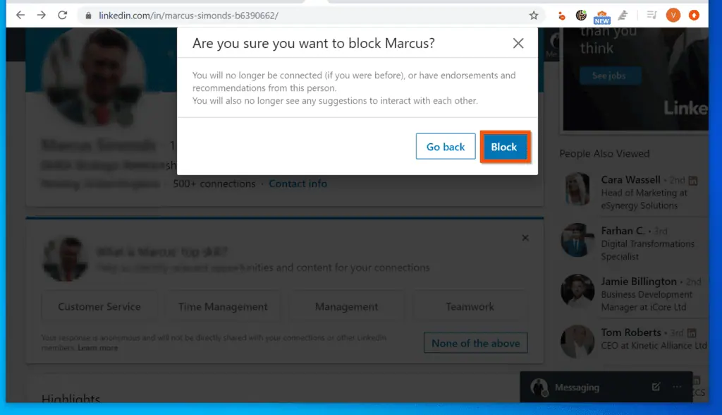 How to Block Someone on LinkedIn.com