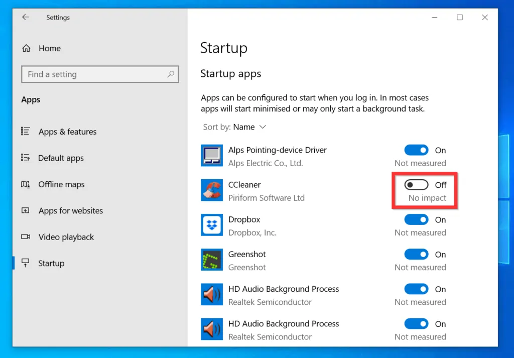 How to Make a Program Run on Startup on Windows 10 from App Startup