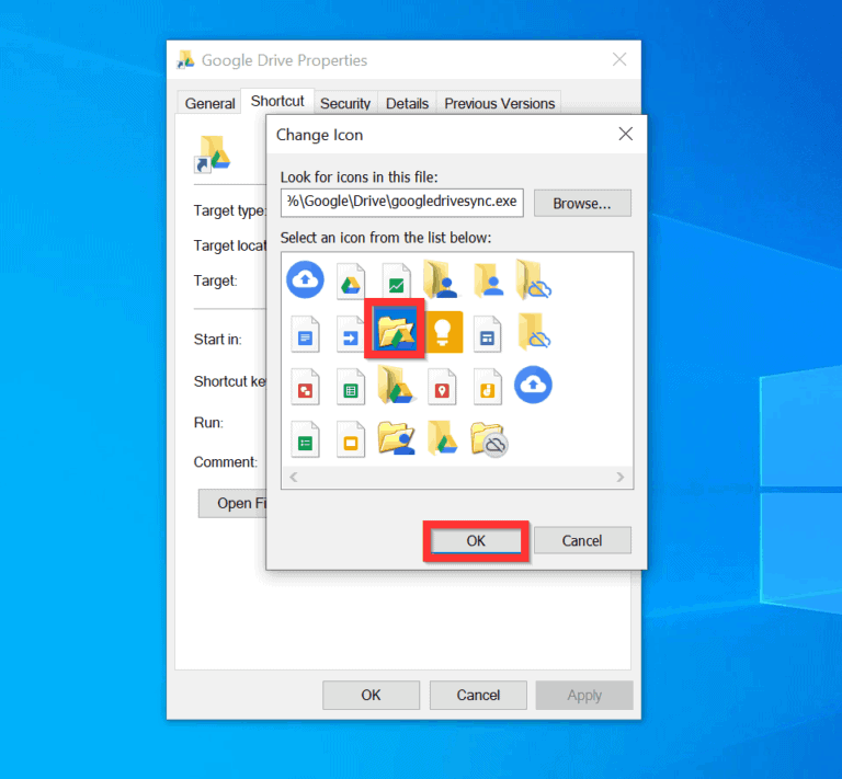 windows 10 change file icons