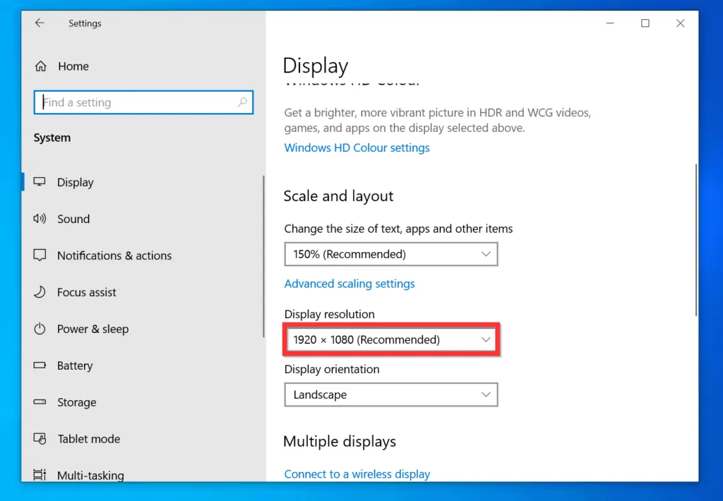 How to Change Resolution on Windows 10 from Windows Settings - How to Set Basic Display Resolution