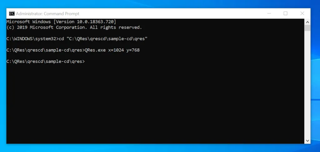 how to change resolution cmd