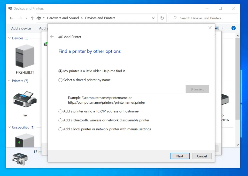 How to Add a Printer on Windows 10 from Control Panel