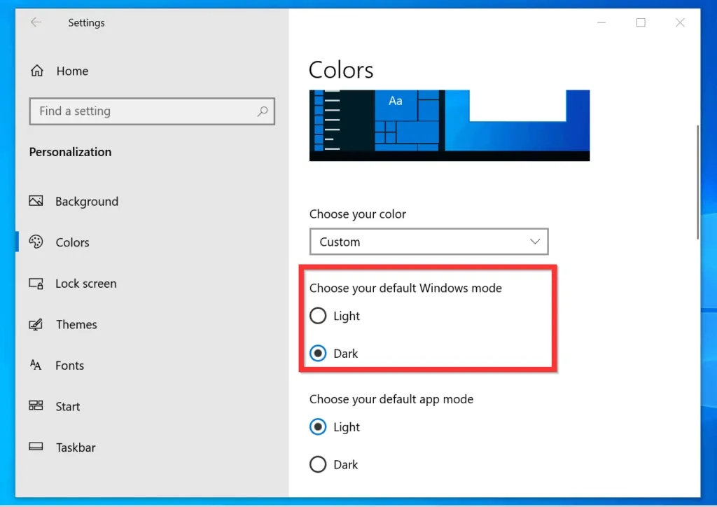 How to Enable Windows 10 Dark Mode
