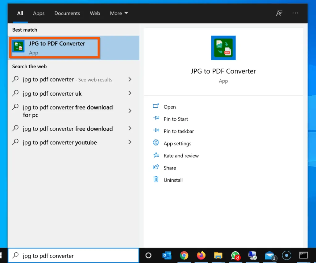 How to Use "JPG to PDF Converter" App to Convert JPG to PDF on Windows 10