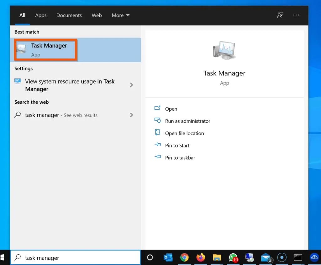 How to Open Task Manager on Windows 10 - Windows 10 Search Method