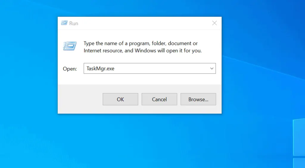 How to Open Task Manager on Windows 10 - Open Taskmrg.exe from Run