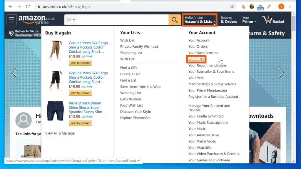 How to Create Amazon Shopping List - Create a Shopping List for Your Self
