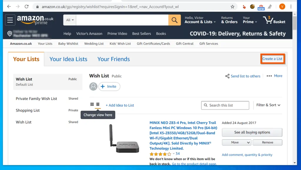 How to Create Amazon Shopping List - Create a Shopping List for Your Self