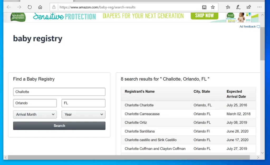How to Perform Amazon Baby Registry Lookup by Parent's Name