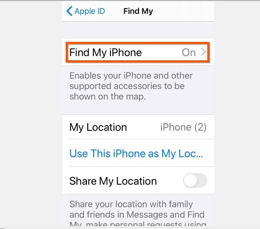 How to Turn off Find My iPhone from iPhone Settings