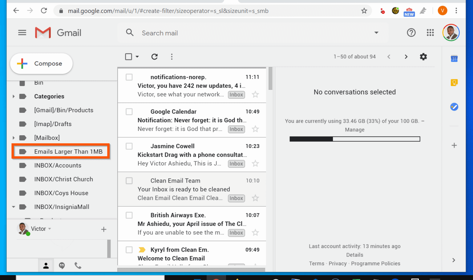 How to Filter Emails in Gmail by Size, Sender or Date