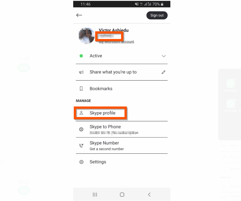 how to find skype id on phone