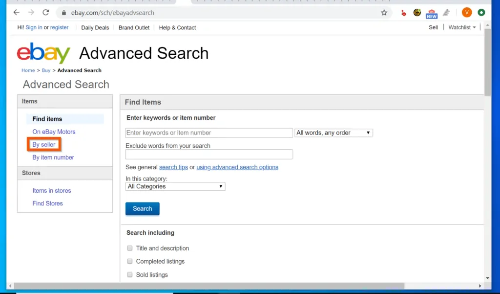 How to Find a Seller on eBay from PC or Mac