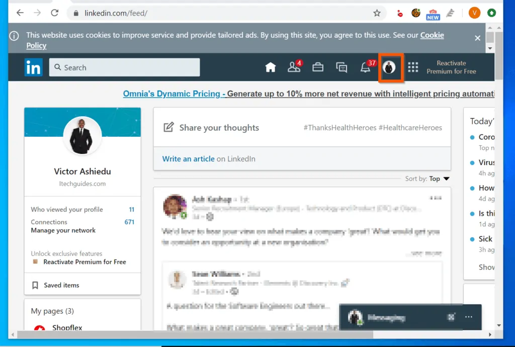 How to Enable LinkedIn Private Mode from LinkedIn.com