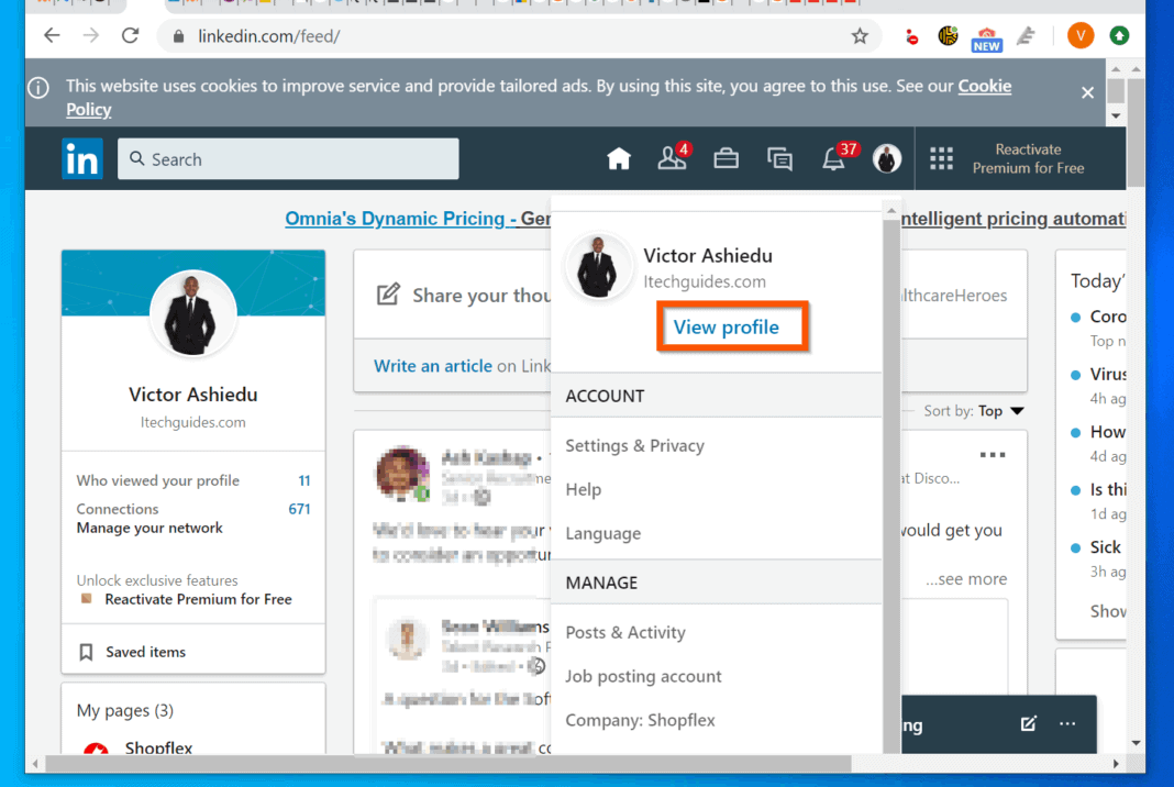 How to find linkedin url on mac or pc android or iphone