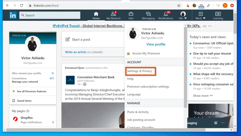 How to Enable LinkedIn Private Mode from LinkedIn.com