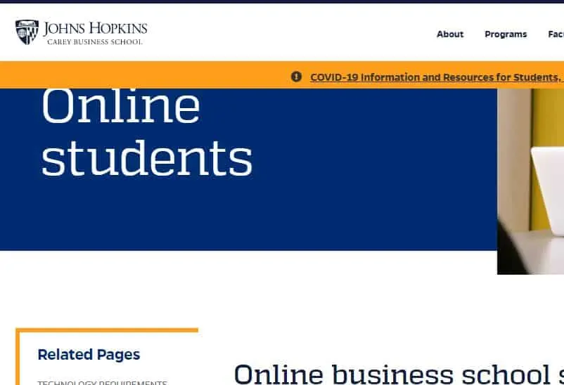 Best Online Business Schools: Johns Hopkins University