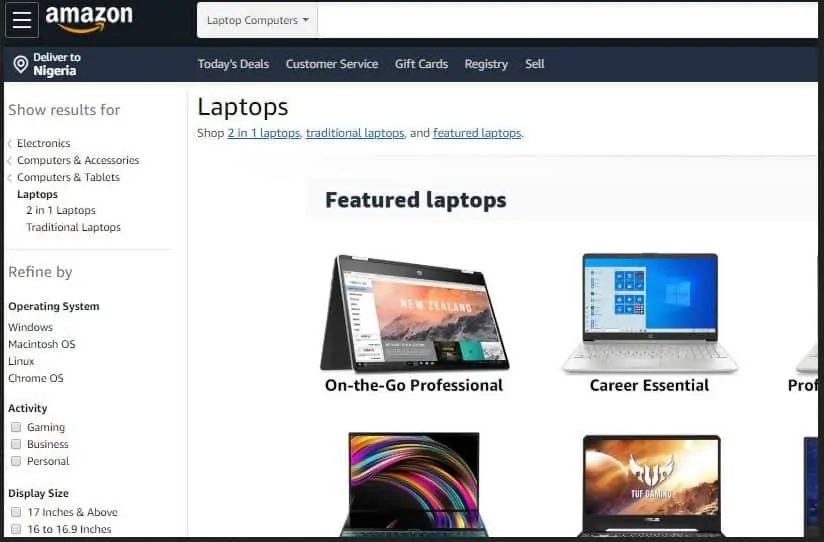 Best Place To Buy Laptop Online: Amazon