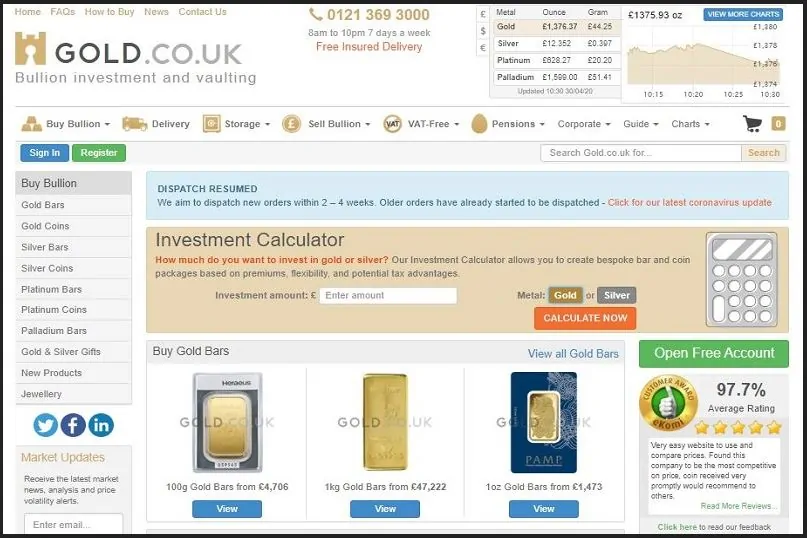 Best Place to Buy Gold Online: Gold.co.uk