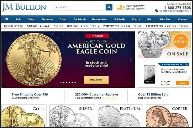 Best Place to Buy Gold Online: Jmbullion.com