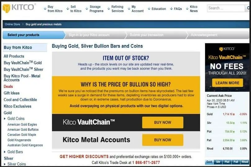Best Place to Buy Gold Online: Kitco.com