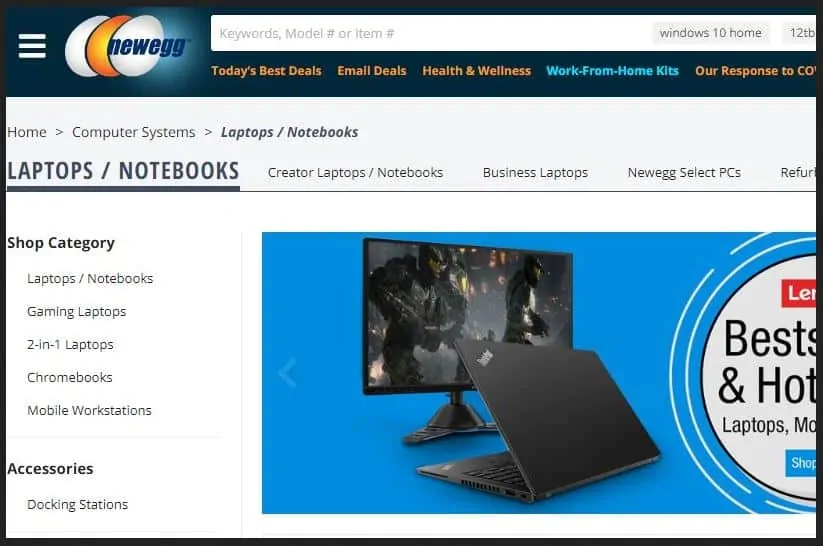 Best Place To Buy Laptop Online: Newegg