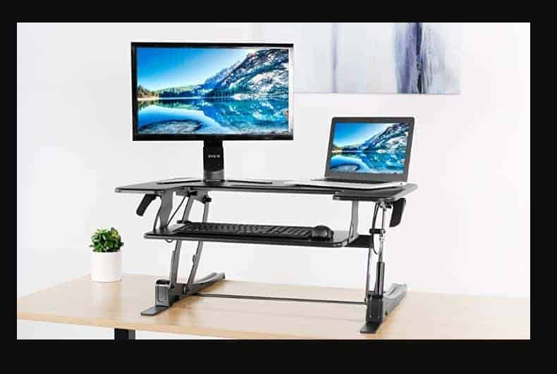 Best Computer Desk on Amazon: VIVO Black Height Adjustable 36 inch Stand up Desk