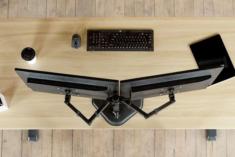 Best Dual Monitor Stand: VIVO Dual LED LCD Monitor Free-Standing Desk 