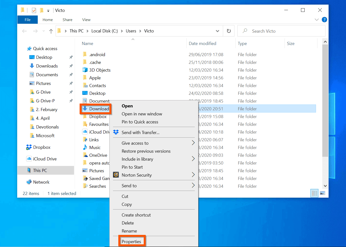 change download location in windows 10