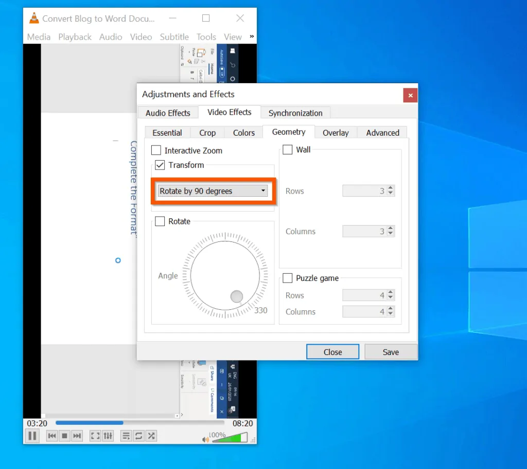 How to Rotate a Video in Windows 10 with VLC Media Player