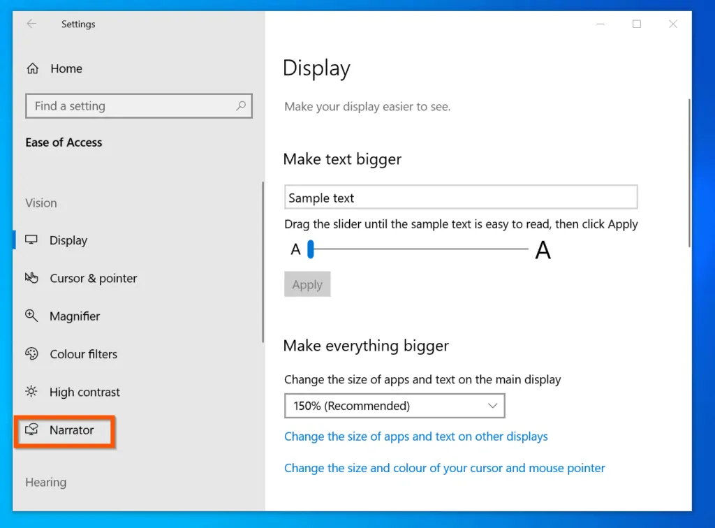 How to Turn off Narrator on Windows 10 from Settings