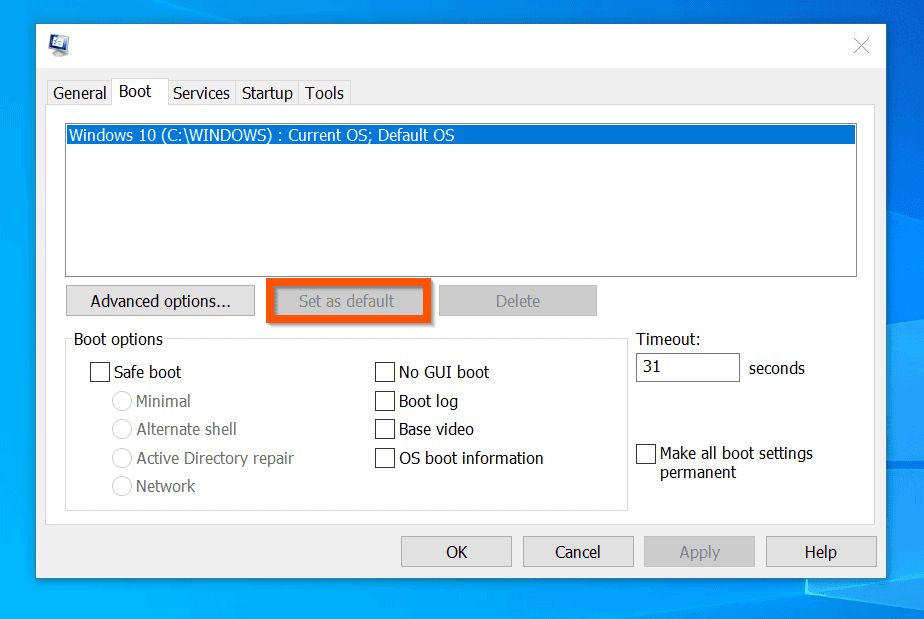 How to Change Boot Order in Windows 10 from System Configuration