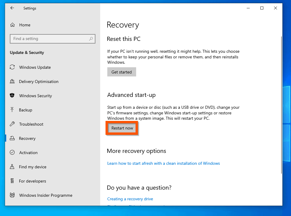 How to Change Boot Order in Windows 10 from Advanced Start-up