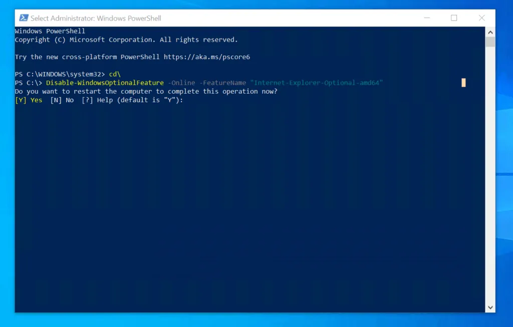 How to Uninstall Internet Explorer on Windows 10 with PowerShell