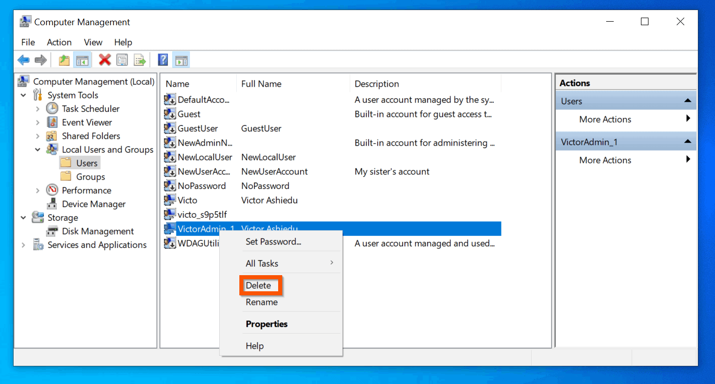 how to remove administrator app in windows 10