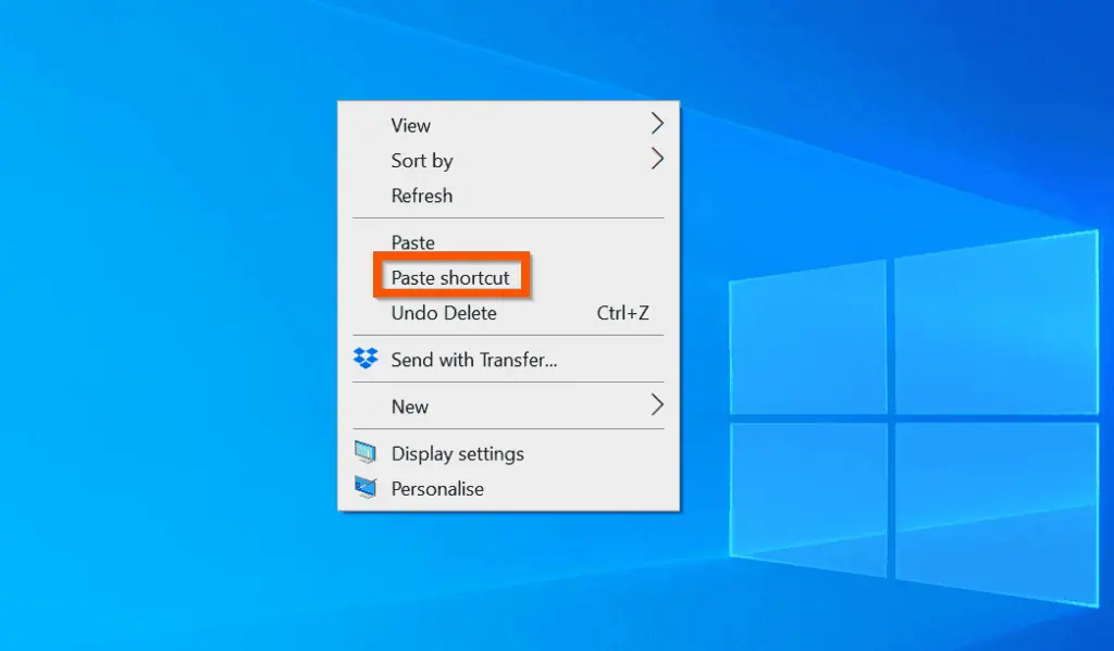 How to Create a Shortcut on Windows 10 - Copy and Paste Method 