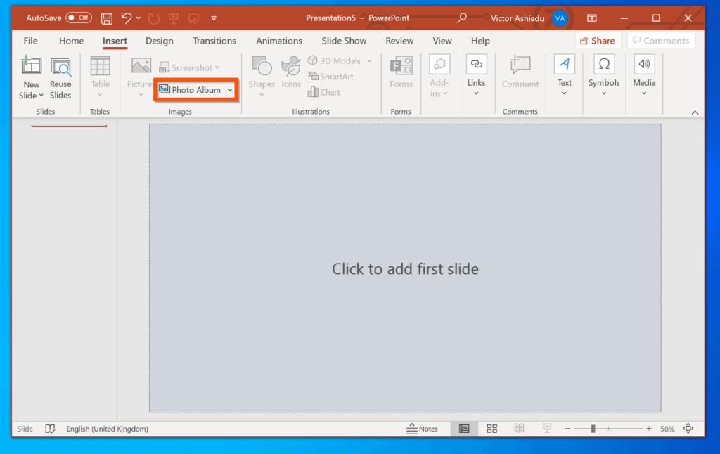 powerpoint presentation on windows 10