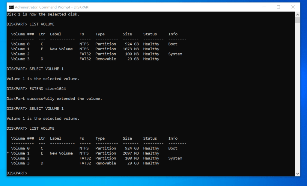 How to Resize Partition on Windows 10 with DISKPART